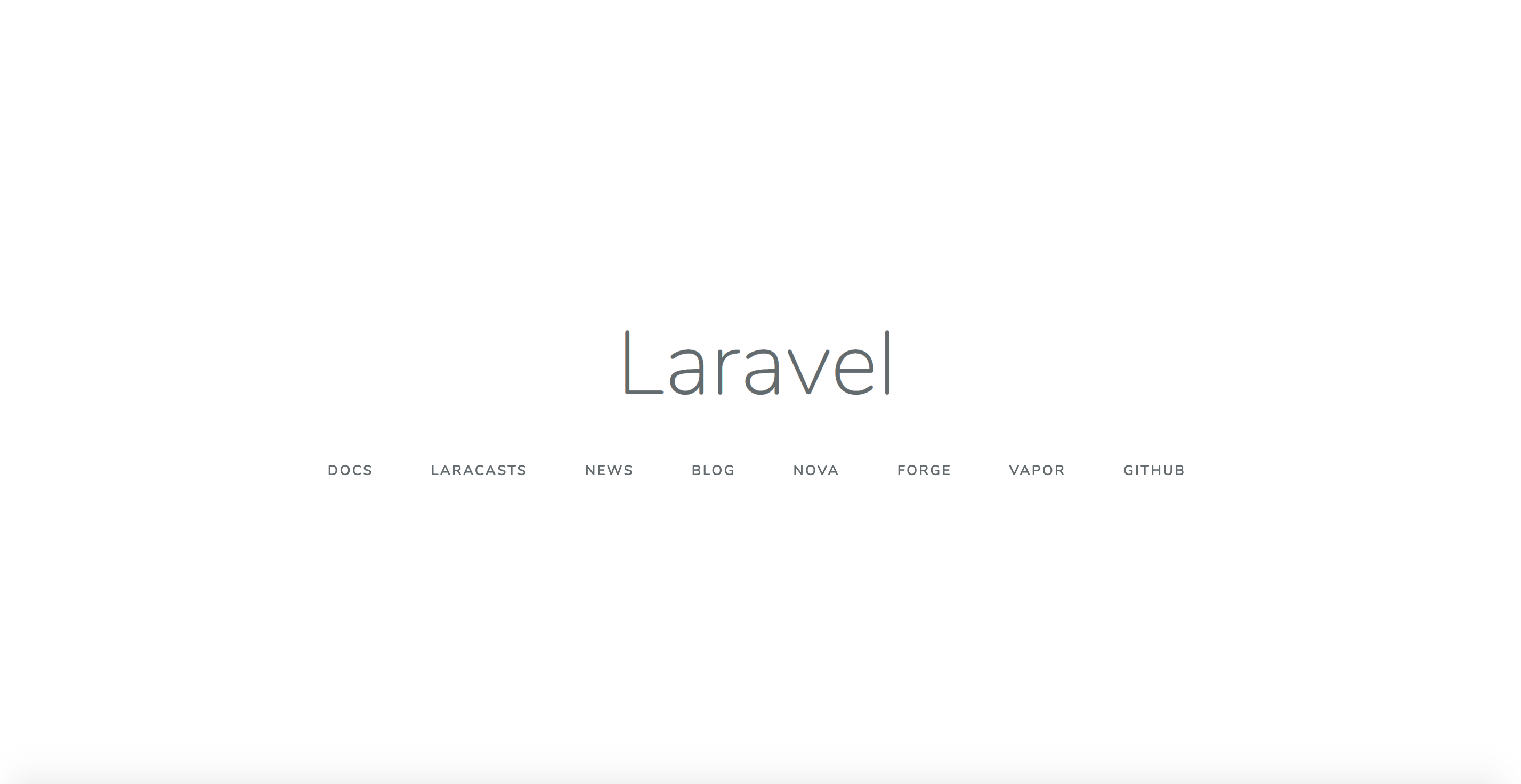 Laravel home screen