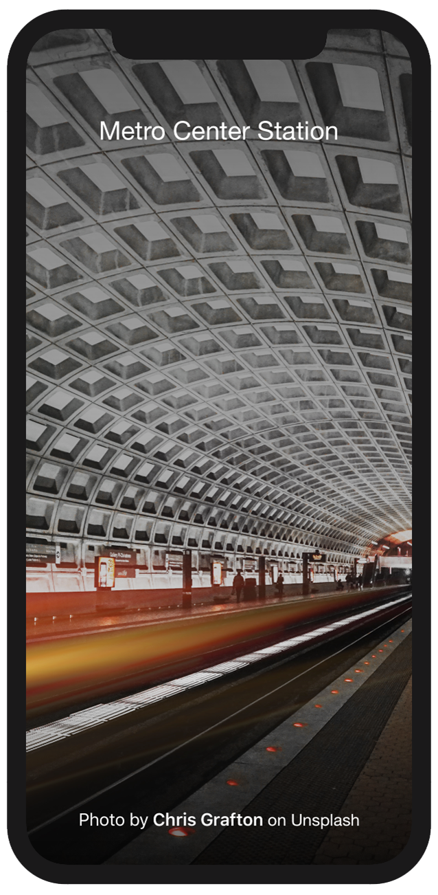 The finished gradient over the Metro station in Washington DC